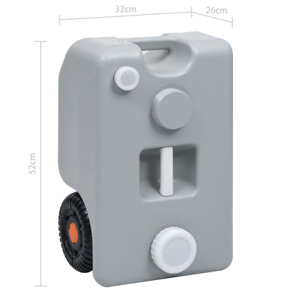 Watertank op wielen 25 L grijs