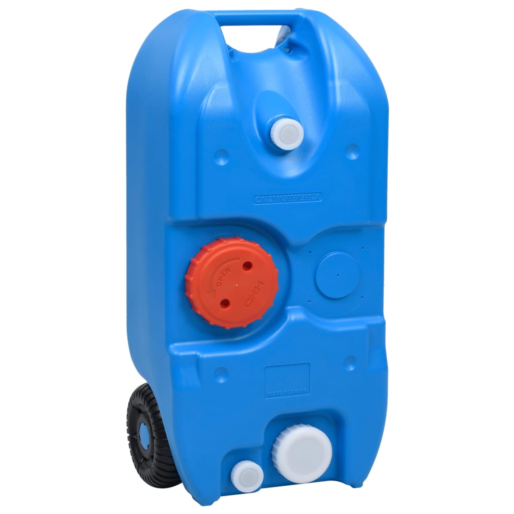 Mobiele watertank op wielen 40 L blauw