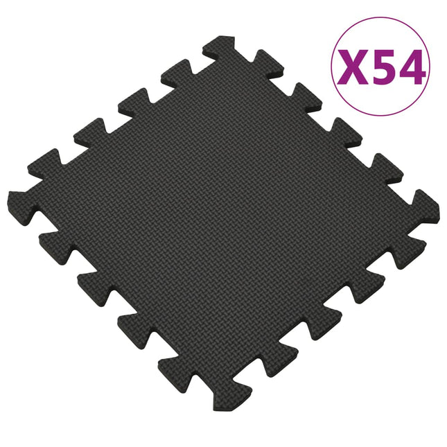 54X Vloermatten 4,86 ㎡ Eva-Schuim Zwart