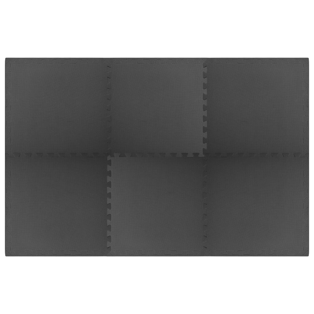 Vloermatten 6 st 2,16 ㎡ EVA-schuim zwart