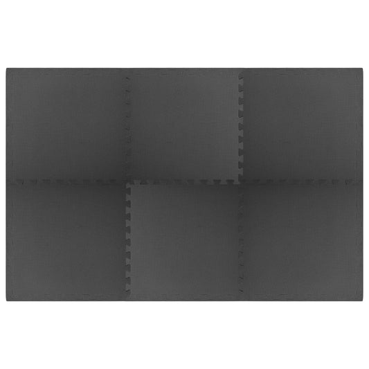 Vloermatten 6 st 2,16 ㎡ EVA-schuim zwart