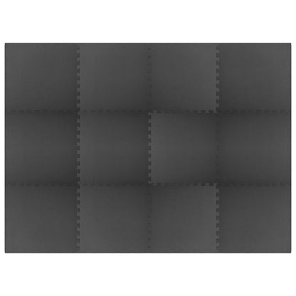 Vloermatten 12 st 4,32 ㎡ EVA-schuim zwart