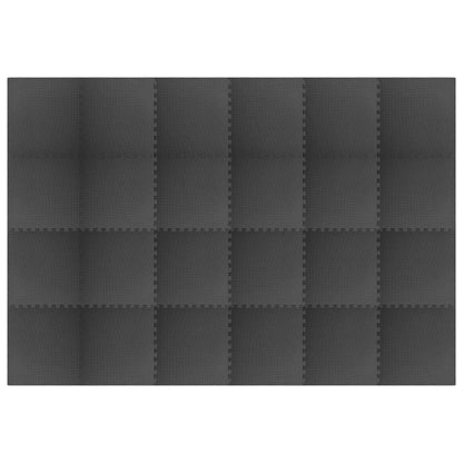 Vloermatten 24 st 8,64 ㎡ EVA-schuim zwart