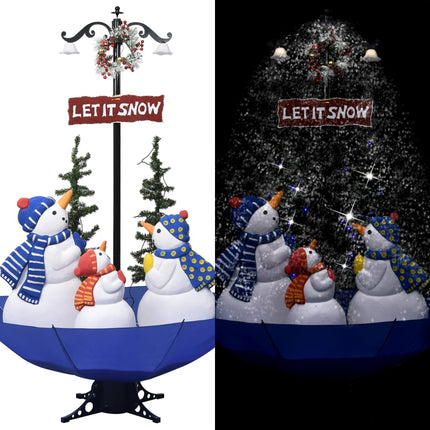 Kerstboom Sneeuwend Met Paraplubasis 75 Cm Pvc Blauw