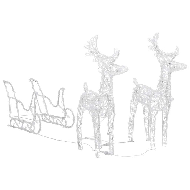 Kerstversiering Rendieren En Slee 160 Led's 130 Cm Acryl
