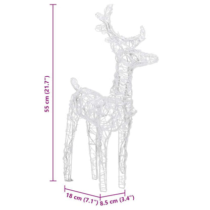 Kerstversiering rendieren en slee 160 LED's 130 cm acryl