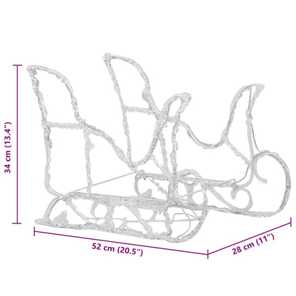 Kerstversiering rendieren en slee 160 LED's 130 cm acryl