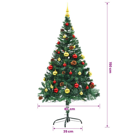 Kunstkerstboom Met Verlichting En Kerstballen 150 Cm