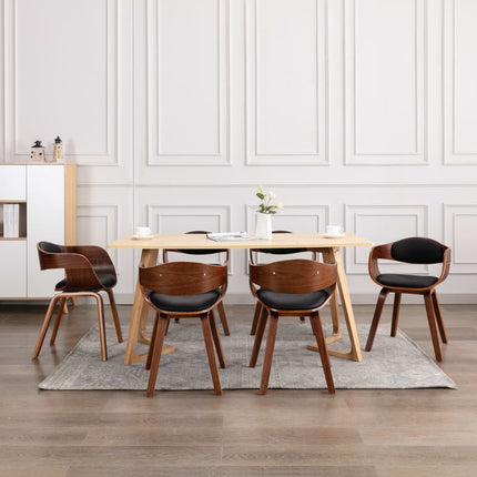 Eetkamerstoelen Gebogen Hout En Stof Grijs