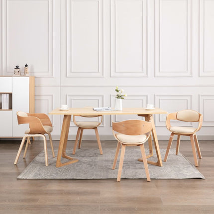 Eetkamerstoelen Gebogen Hout En Kunstleer