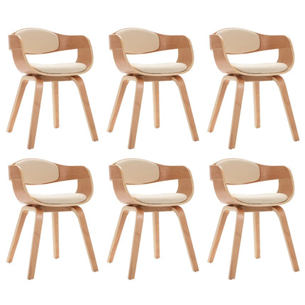 Eetkamerstoelen Gebogen Hout En Kunstleer