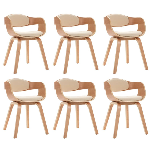 Eetkamerstoelen Gebogen Hout En Kunstleer
