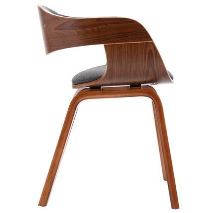 Eetkamerstoelen Gebogen Hout En Stof Grijs