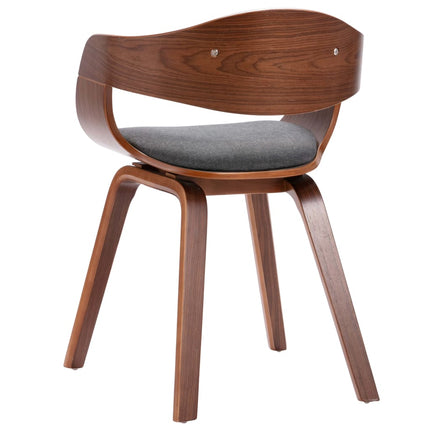 Eetkamerstoelen Gebogen Hout En Stof Grijs