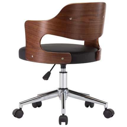 Eetkamerstoelen Draaibaar Gebogen Hout En Kunstleer