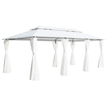 Prieel Met Gordijnen 180G/M² 600X298X270 Cm Wit