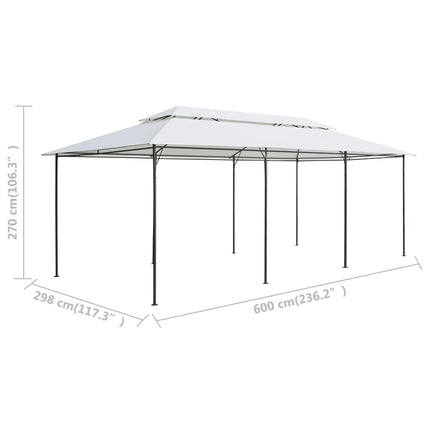 Prieel Met Gordijnen 180G/M² 600X298X270 Cm Wit