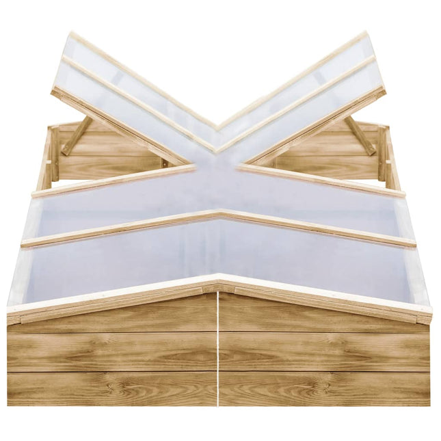 Kweekkassen 2 St 200X50X35 Cm Geïmpregneerd Grenenhout Oranje En Bruin