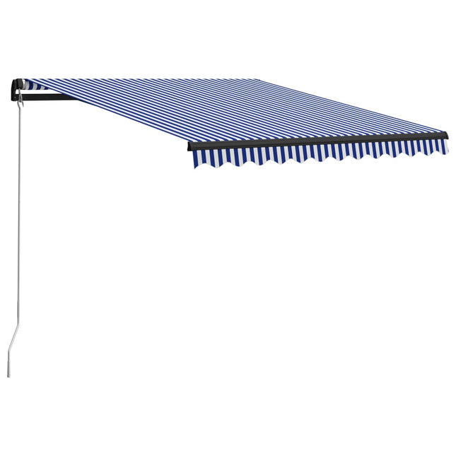 Luifel Handmatig Uittrekbaar Blauw En Wit