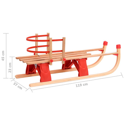 Sneeuwslee Inklapbaar 119 Cm Hout