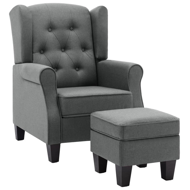 Fauteuil Met Voetenbankje Stof