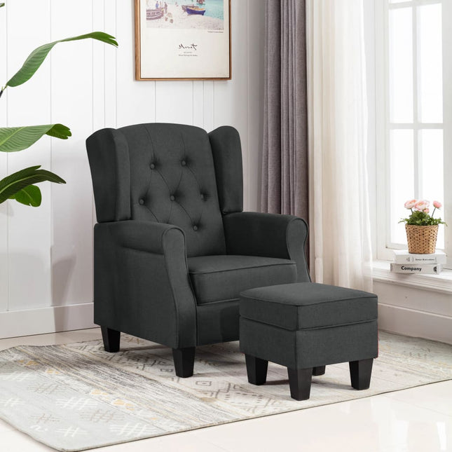 Fauteuil Met Voetenbankje Stof