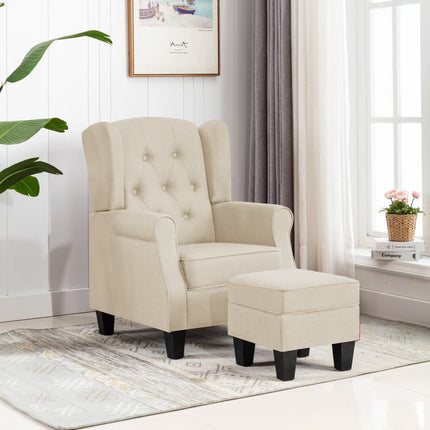 Fauteuil Met Voetenbankje Stof