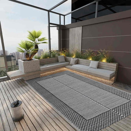 Buitenkleed Arakil Ø120 Cm Pp Zwart En Grijs