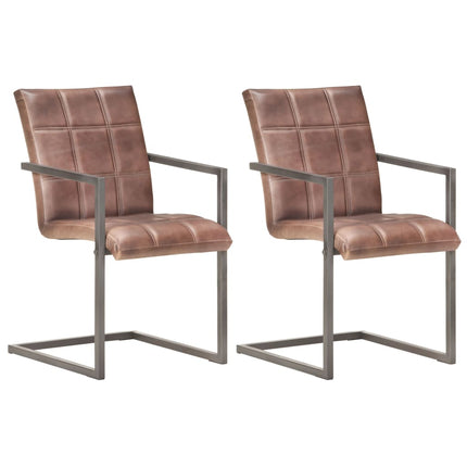 Eetkamerstoelen Echt Leer Bruin