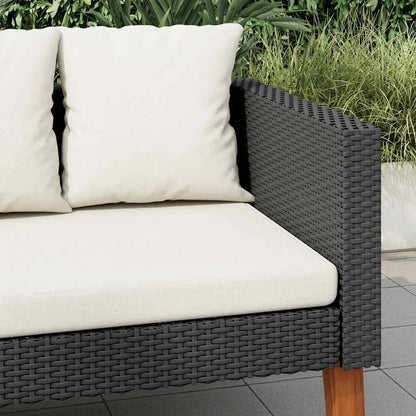 Tuinbank 3-Zits Met Kussens Poly Rattan