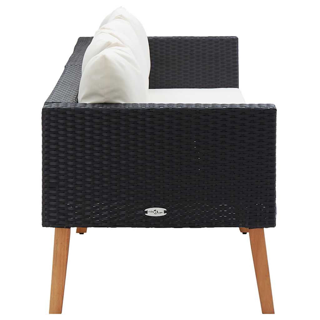 Tuinbank 3-Zits Met Kussens Poly Rattan