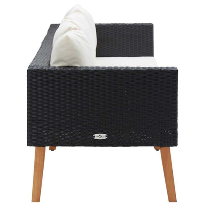 Tuinbank 3-Zits Met Kussens Poly Rattan