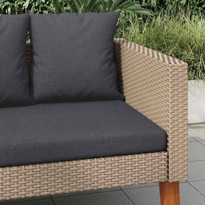 Tuinbank 2-Zits Met Kussens Poly Rattan
