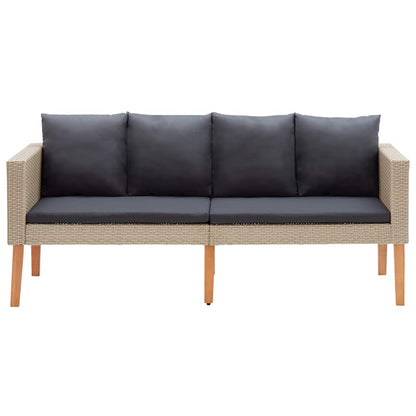 Tuinbank 2-Zits Met Kussens Poly Rattan