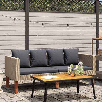 Tuinbank 2-Zits Met Kussens Poly Rattan