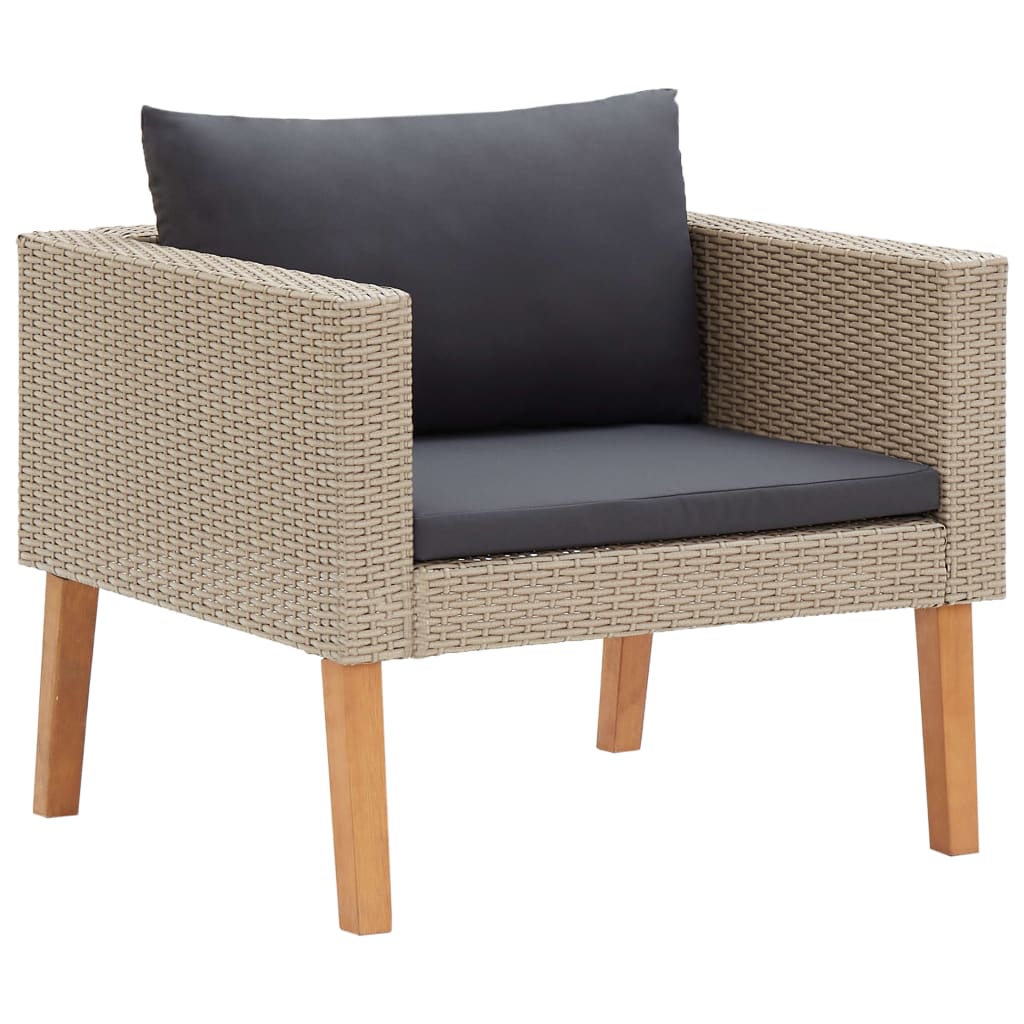 Tuinbank Eenzits Met Kussens Poly Rattan