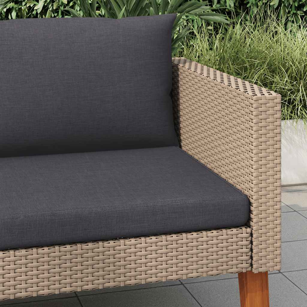 Tuinbank Eenzits Met Kussens Poly Rattan