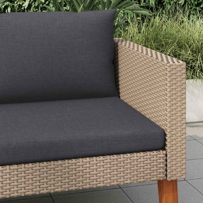 Tuinbank Eenzits Met Kussens Poly Rattan