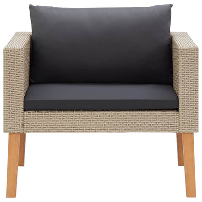 Tuinbank Eenzits Met Kussens Poly Rattan