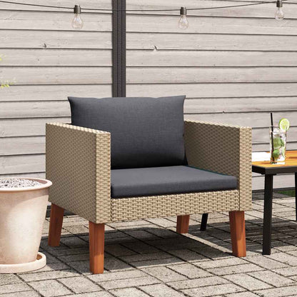 Tuinbank Eenzits Met Kussens Poly Rattan