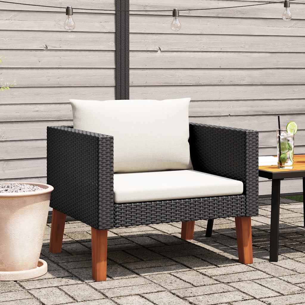Tuinbank Eenzits Met Kussens Poly Rattan