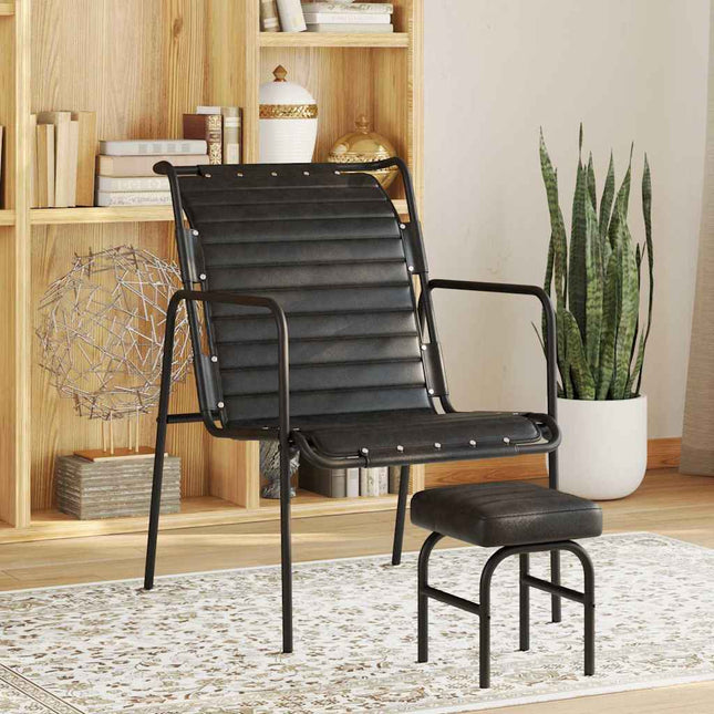 Relaxfauteuil Met Voetenbankje Echt Leer
