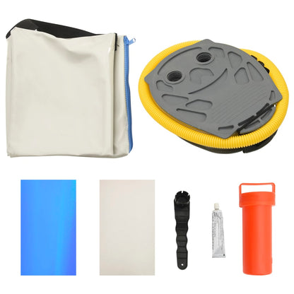 Gymnastiekmat met pomp opblaasbaar 60x100x10 cm PVC blauw