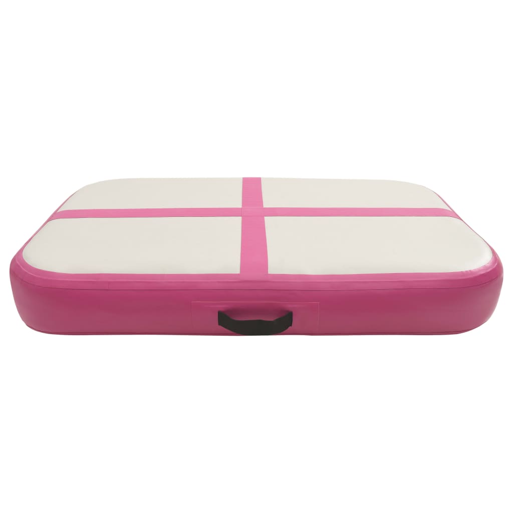 Gymnastiekmat met pomp opblaasbaar 60x100x20 cm PVC roze