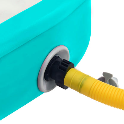 Gymnastiekmat met pomp opblaasbaar 200x200x15 cm PVC groen