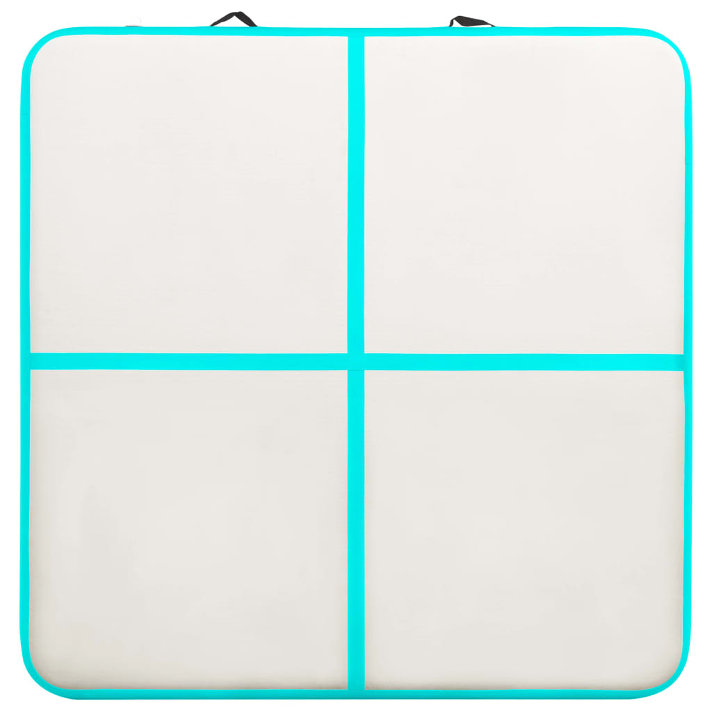 Gymnastiekmat met pomp opblaasbaar 200x200x20 cm PVC groen