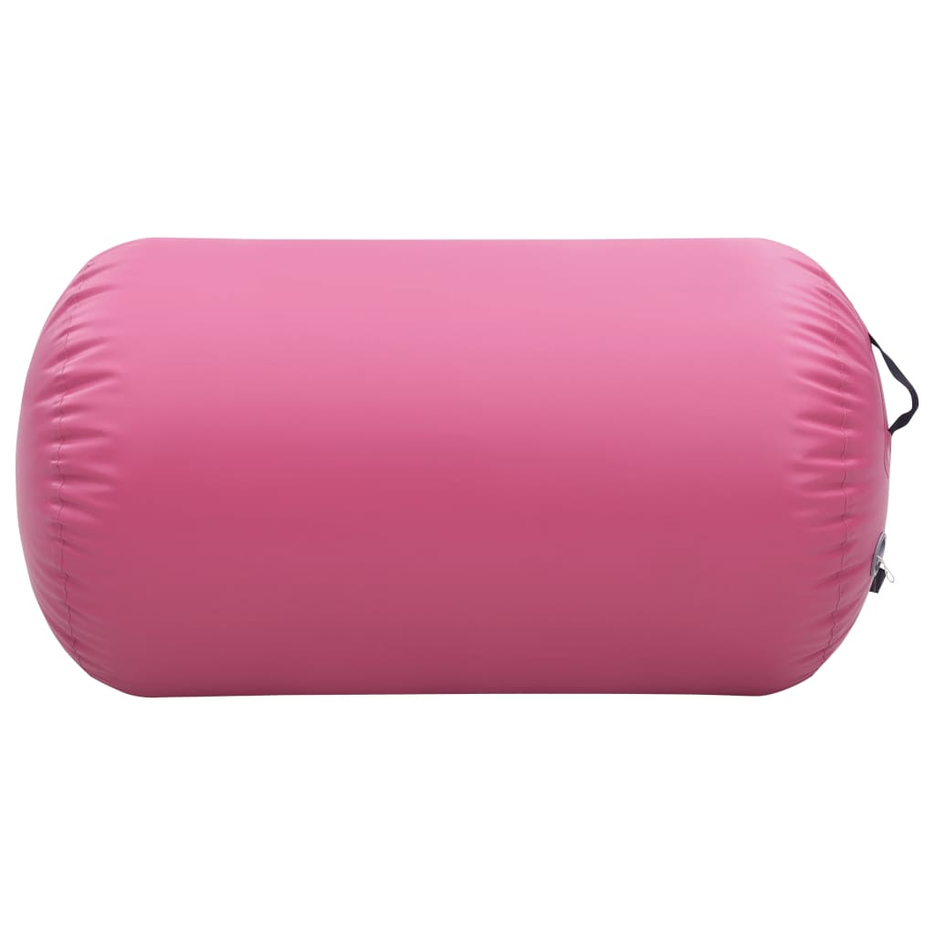 Gymnastiekrol met pomp opblaasbaar 100x60 cm PVC roze