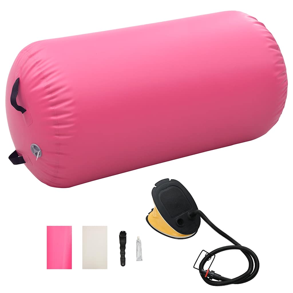 Gymnastiekrol met pomp opblaasbaar 120x90 cm PVC roze