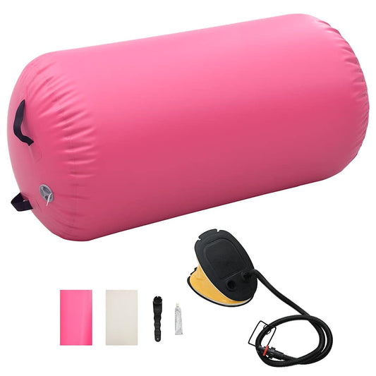 Gymnastiekrol met pomp opblaasbaar 120x90 cm PVC roze