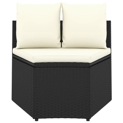 2-Delige Loungeset Met Kussens Poly Rattan